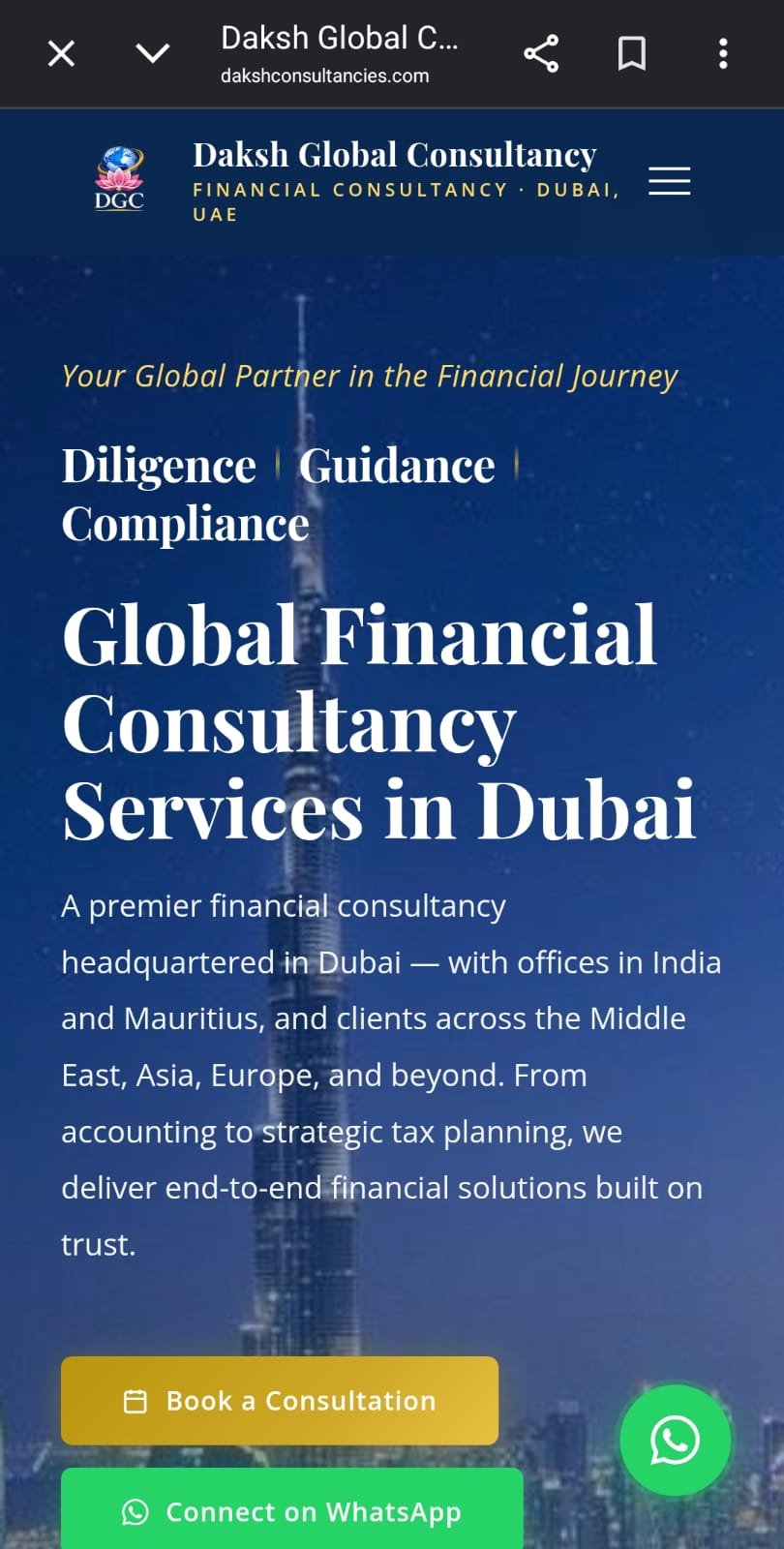 Daksh Global Consultancy brand and website case study